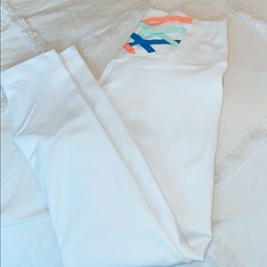 Fabletics white high waisted leggings
